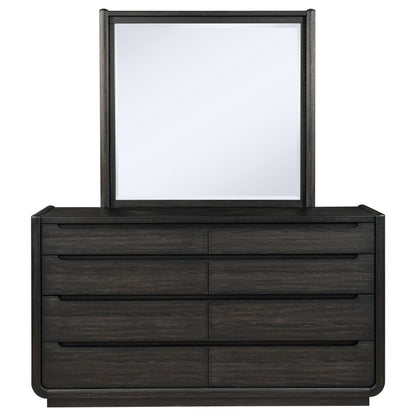 Leandro 8-drawer Bedroom Dresser with Mirror Burnished Black
