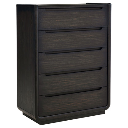 Leandro 5-drawer Bedroom Chest of Drawers Burnished Black
