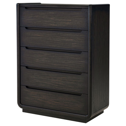 Leandro 5-drawer Bedroom Chest of Drawers Burnished Black
