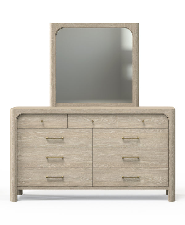 Solano 9-drawer Bedroom Dresser with Mirror Weathered Mango