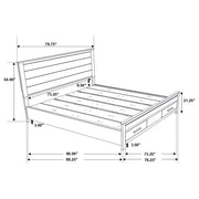 Cama con almacenaje Woodmont rústica marrón dorado