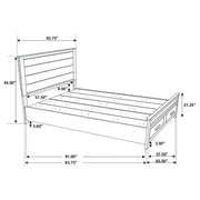 Cama con almacenaje Woodmont rústica marrón dorado