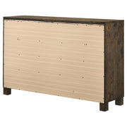 Cómoda Woodmont de 8 cajones en marrón dorado rústico