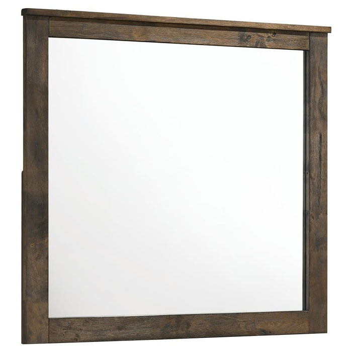 Espejo de tocador Woodmont rectangular rústico marrón dorado