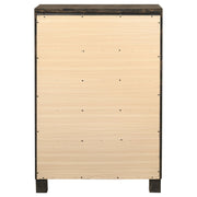 Cómoda de dormitorio Woodmont de 5 cajones en marrón dorado rústico
