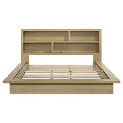Hendricks Eastern King Bookcase Headboard Platform Bed Light Oak