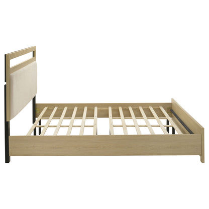 Hendricks Eastern King Panel Headboard Platform Bed Light Oak