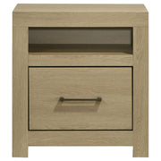 Hendricks 1-drawer Nightstand Bedside Table with Cubby Light Oak