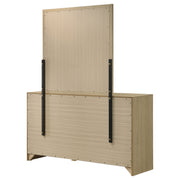 Hendricks 6-drawer Bedroom Dresser and Mirror Light Oak
