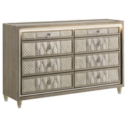 Lorient 4-piece Eastern King Bedroom Set Ivory and Camel