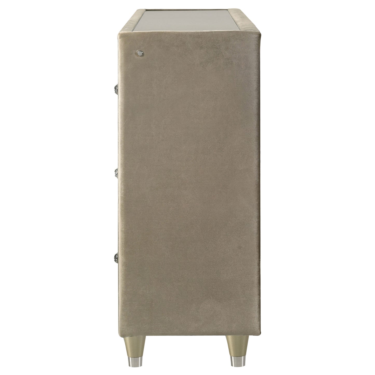 Lorient 8-drawer LED Bedroom Flame Box Dresser Ivory Camel