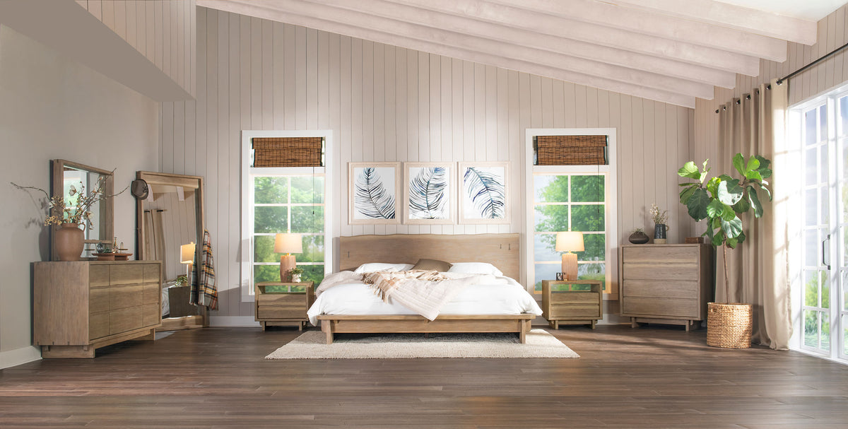 Stillwater Queen Platform Weathered Oak
