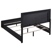 Cama con panel LED Marceline Wood en color negro