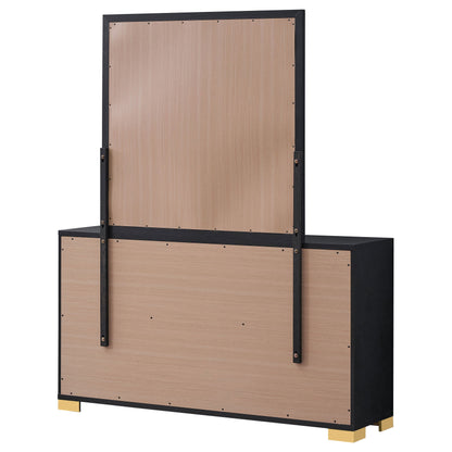 Cómoda Marceline de 6 cajones negra