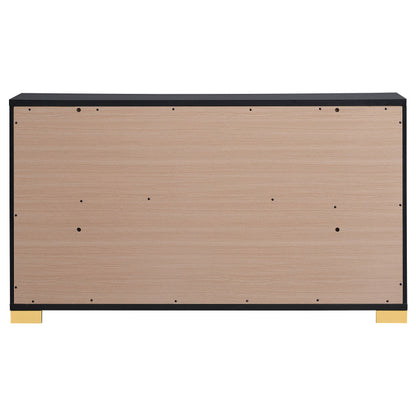 Cómoda Marceline de 6 cajones negra