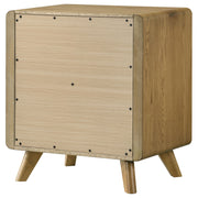 Bennett Mid-Century 2-Drawer Rubberwood Nightstand Light Oak