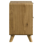 Bennett Mid-Century 2-Drawer Rubberwood Nightstand Light Oak