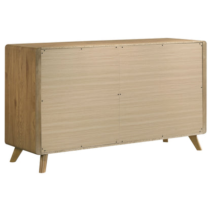 Bennett Mid-Century 6-Drawer Rubberwood Dresser Light Oak