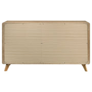 Bennett Mid-Century 6-Drawer Rubberwood Dresser Light Oak