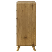 Bennett Mid-Century 5-Drawer Rubberwood Chest Light Oak