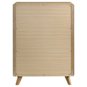 Bennett Mid-Century 5-Drawer Rubberwood Chest Light Oak