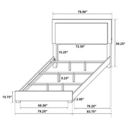 Cama con panel LED Marceline Wood en color negro