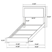 Cama con panel LED Marceline Wood en color negro