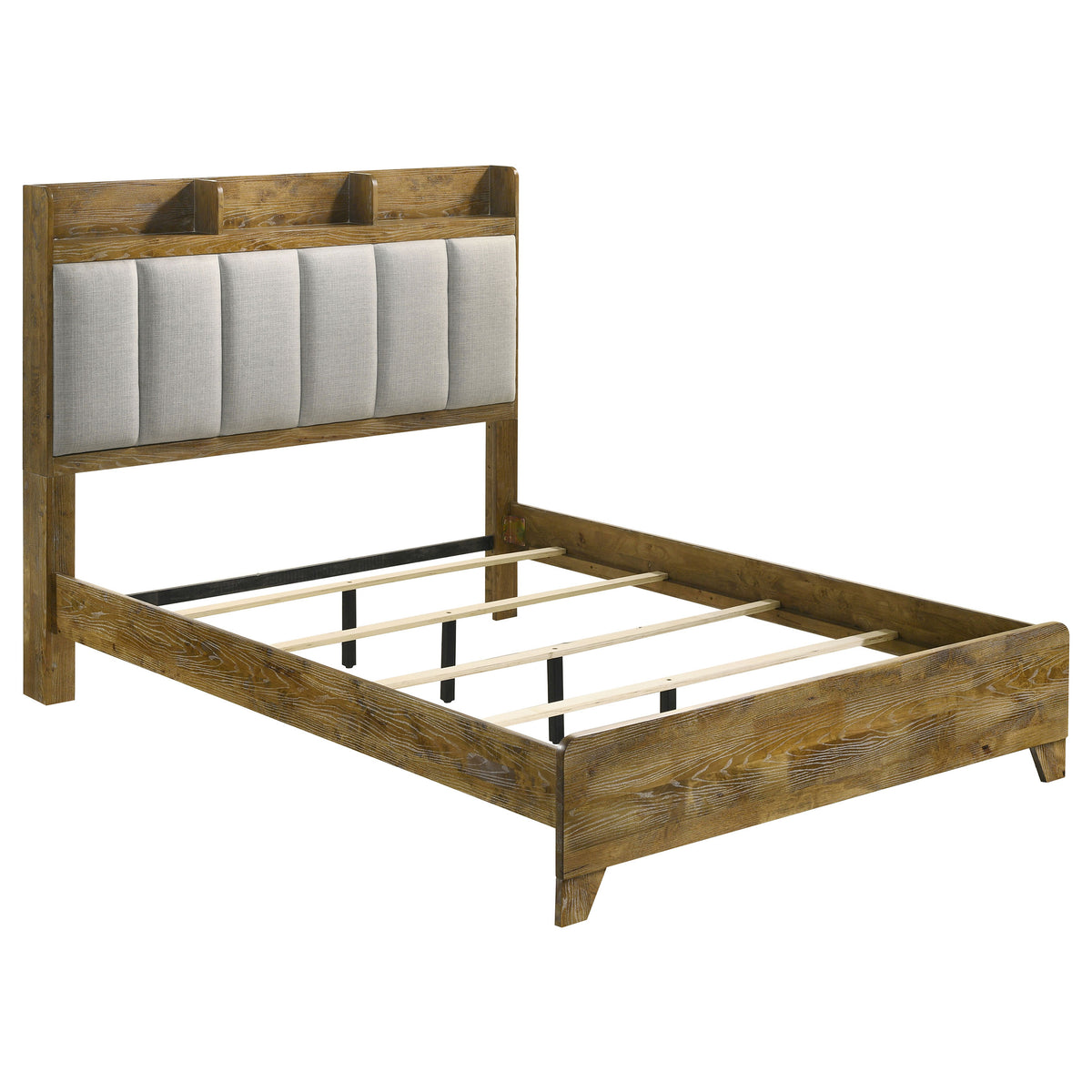 Henderson 57-inch Bookcase Panel Bed Medium Oak