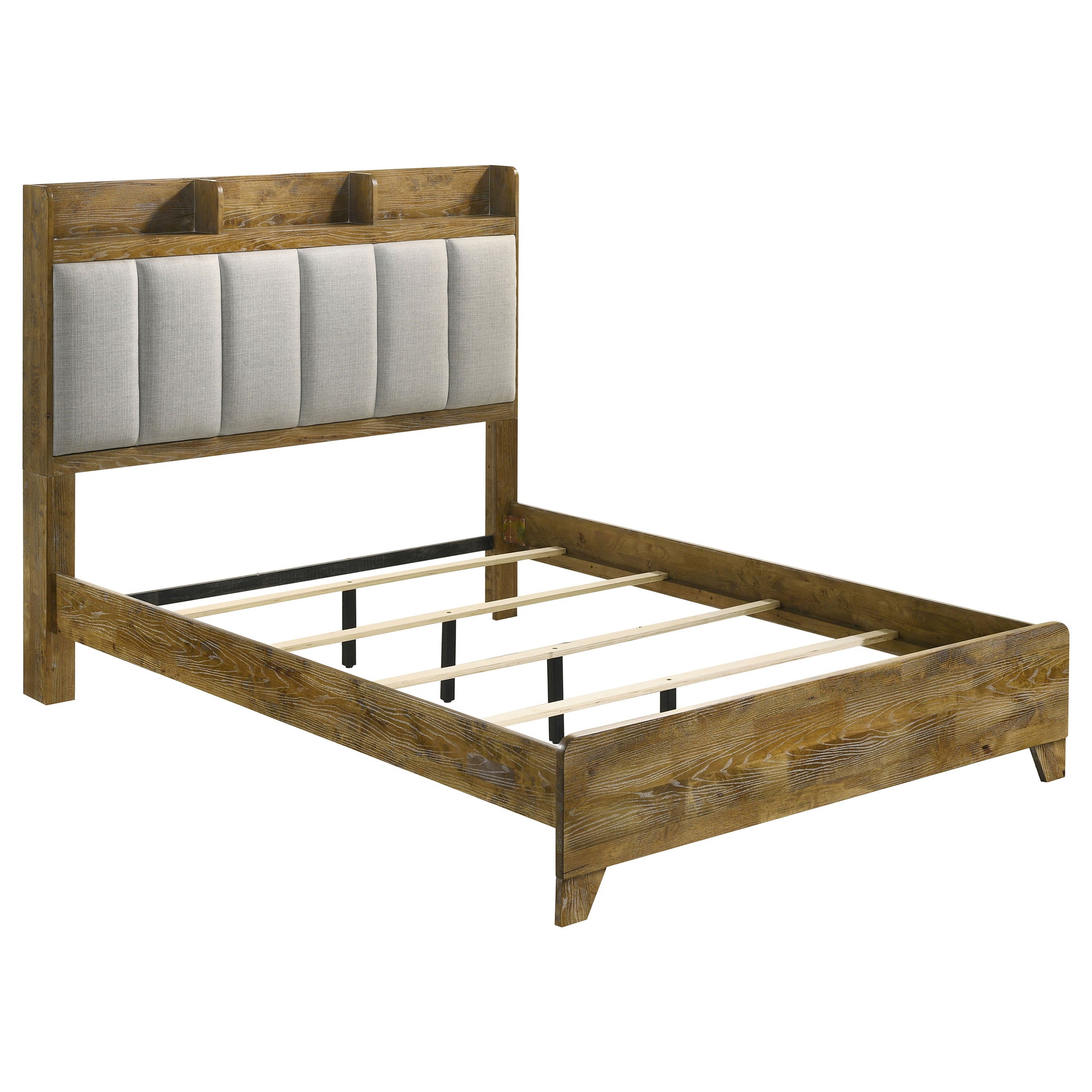 Henderson 57-inch Bookcase Panel Bed Medium Oak