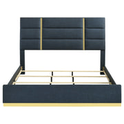 Ines 52-inch Fabric Upholstered Queen Panel Bed Grey