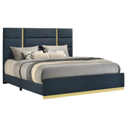 Ines 52-inch Fabric Upholstered Queen Panel Bed Grey