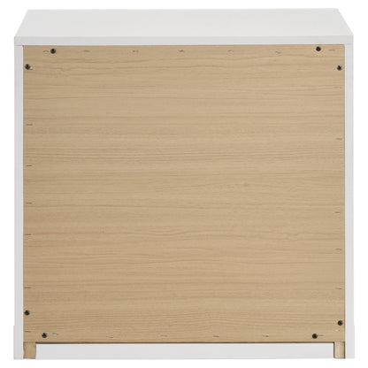 Ines 2-drawer Nightstand Bedside Table White High Gloss