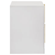 Ines 2-drawer Nightstand Bedside Table White High Gloss