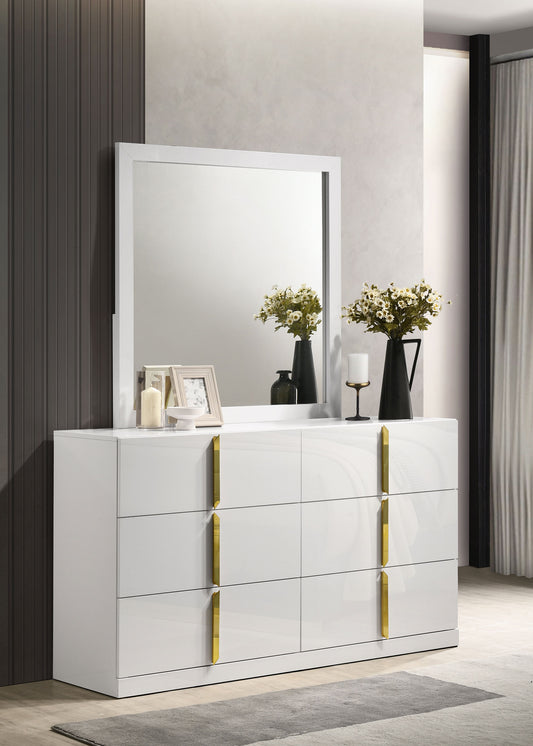 Ines 6-Drawer Dresser with Mirror