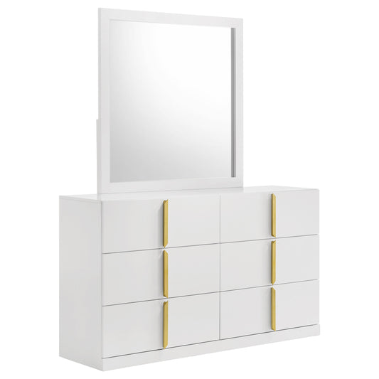 Ines 6-Drawer Dresser with Mirror