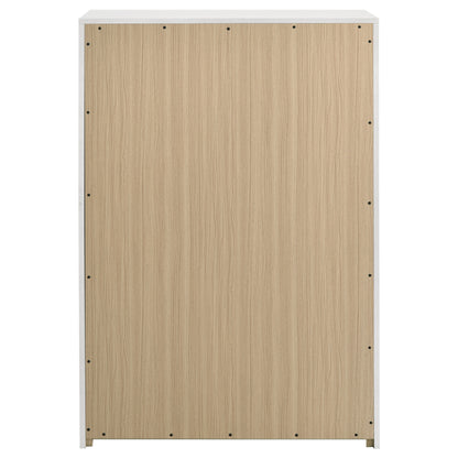 Ines 5-drawer Bedroom Chest of Drawers White High Gloss