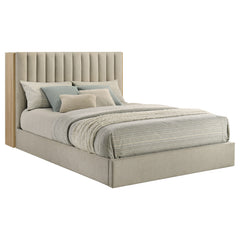 Arielle  Bookcase Panel Storage Bed Light Oak