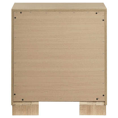 Arielle 2-drawer Bedroom Nightstand with Casters Light Oak