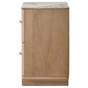 Leanne 2-drawer Sinter Stone Top Nightstand Light Oak