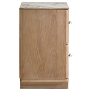 Leanne 2-drawer Sinter Stone Top Nightstand Light Oak