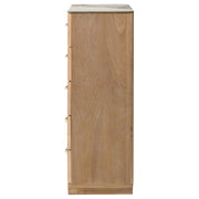 Leanne 5-drawer Sinter Stone Top Chest of Drawers Light Oak