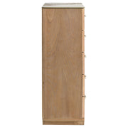 Leanne 5-drawer Sinter Stone Top Chest of Drawers Light Oak