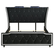 Lorient Eastern King LED Upholstered Bed Black