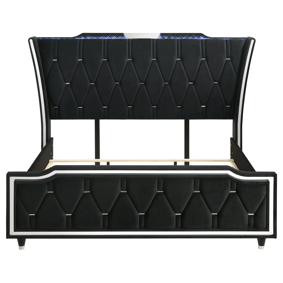 Lorient California King LED Upholstered Bed Black