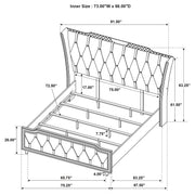 Lorient California King LED Upholstered Bed Black
