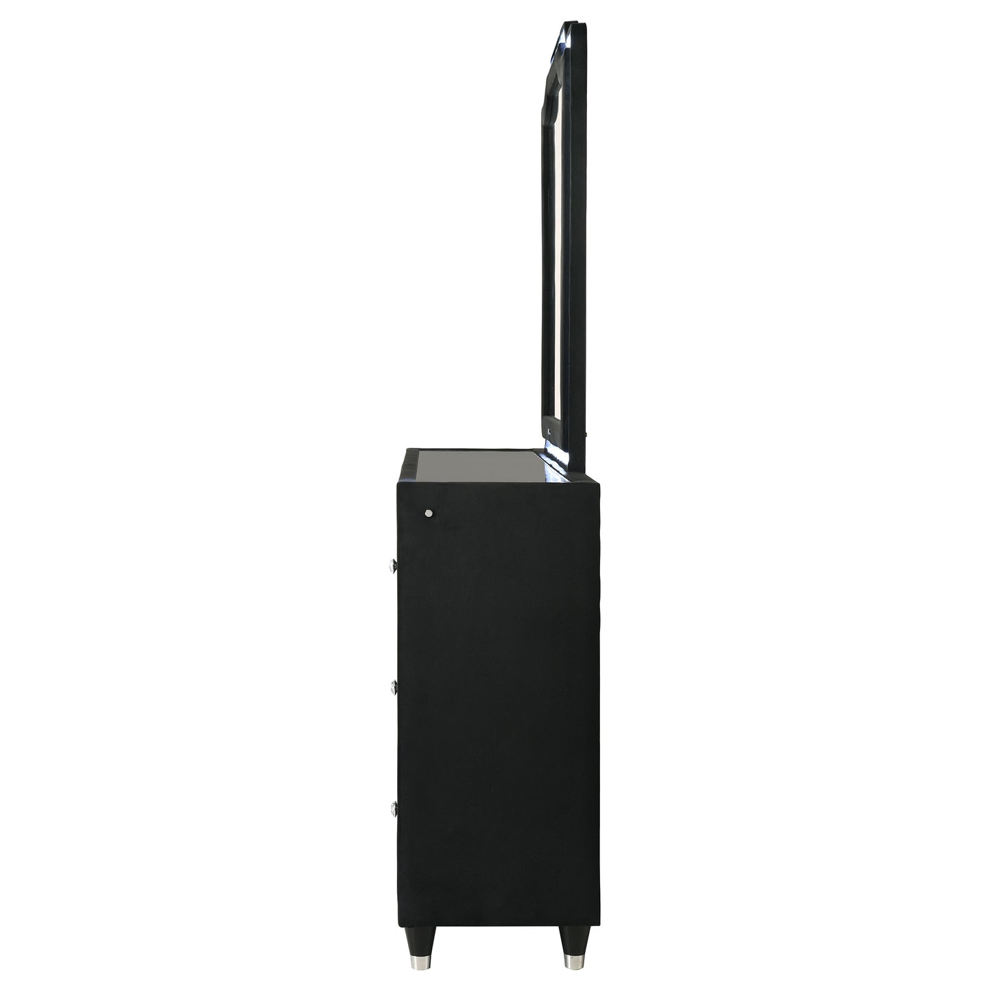 Lorient 8-drawer LED Flame Box Dresser and Mirror Black