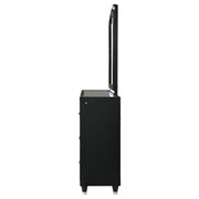 Lorient 8-drawer LED Flame Box Dresser and Mirror Black