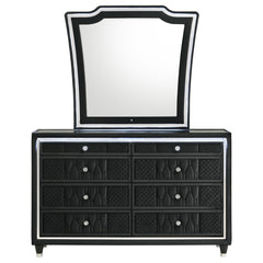 Lorient 8-drawer LED Dresser with Mirror Black