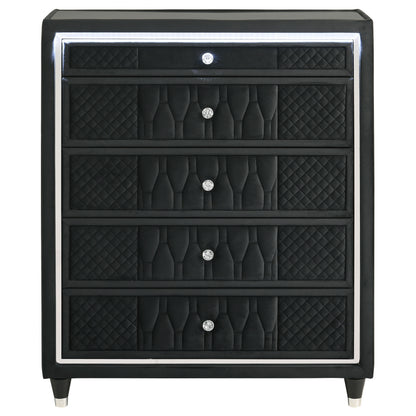 Lorient 5-drawer LED Chest of Drawers Black