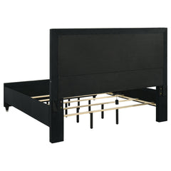 Ravenne 4-piece Velvet Upholstered Eastern King LED Bedroom Set Black